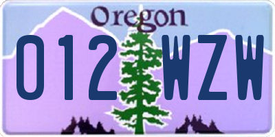 OR license plate 012WZW
