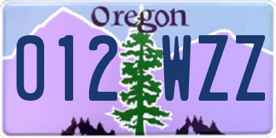 OR license plate 012WZZ