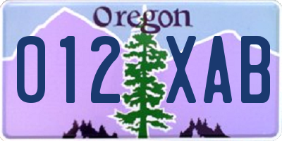 OR license plate 012XAB