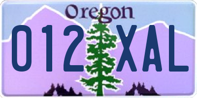 OR license plate 012XAL