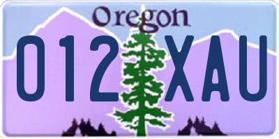 OR license plate 012XAU