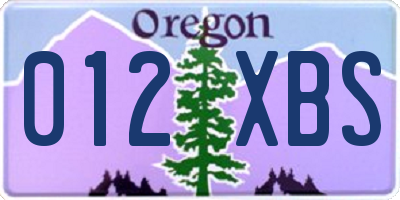 OR license plate 012XBS