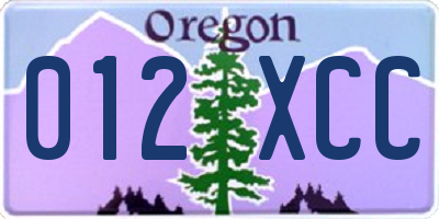 OR license plate 012XCC