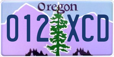 OR license plate 012XCD