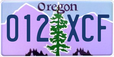 OR license plate 012XCF