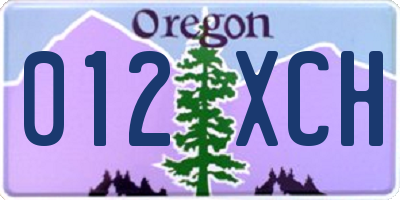 OR license plate 012XCH