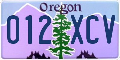 OR license plate 012XCV