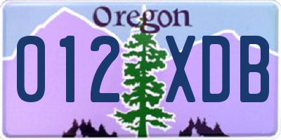 OR license plate 012XDB