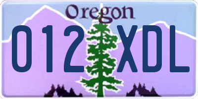 OR license plate 012XDL