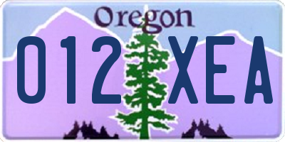 OR license plate 012XEA