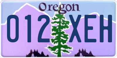 OR license plate 012XEH