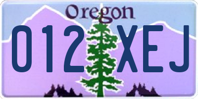 OR license plate 012XEJ