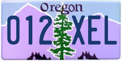OR license plate 012XEL