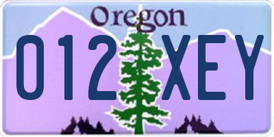 OR license plate 012XEY