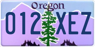 OR license plate 012XEZ