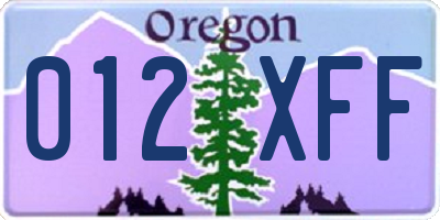 OR license plate 012XFF