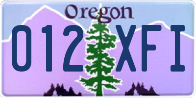 OR license plate 012XFI