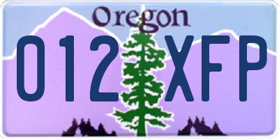 OR license plate 012XFP