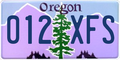 OR license plate 012XFS