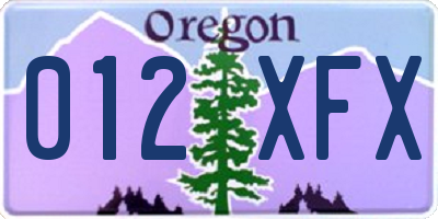 OR license plate 012XFX
