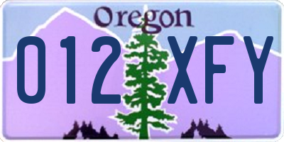 OR license plate 012XFY
