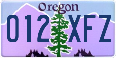 OR license plate 012XFZ
