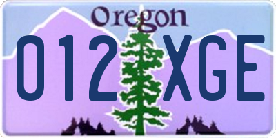 OR license plate 012XGE