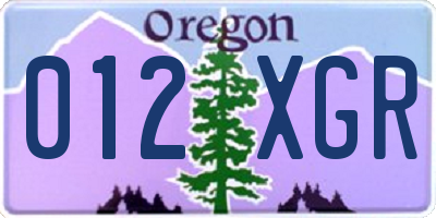 OR license plate 012XGR