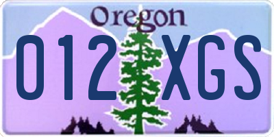 OR license plate 012XGS