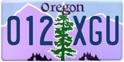 OR license plate 012XGU