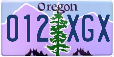 OR license plate 012XGX