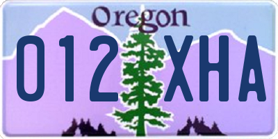 OR license plate 012XHA