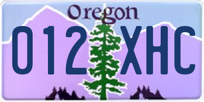 OR license plate 012XHC