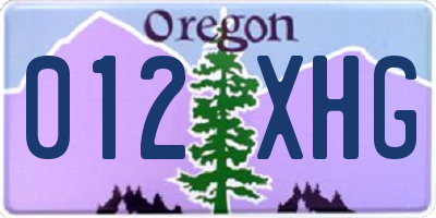 OR license plate 012XHG