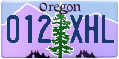 OR license plate 012XHL