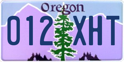 OR license plate 012XHT