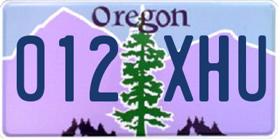 OR license plate 012XHU