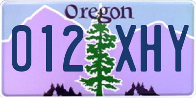 OR license plate 012XHY