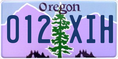 OR license plate 012XIH