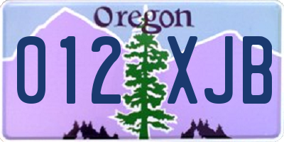 OR license plate 012XJB