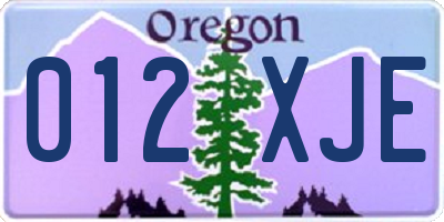 OR license plate 012XJE