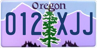 OR license plate 012XJJ