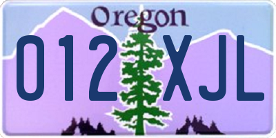 OR license plate 012XJL