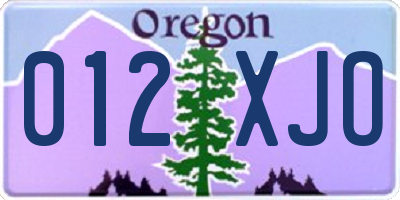 OR license plate 012XJO