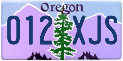OR license plate 012XJS