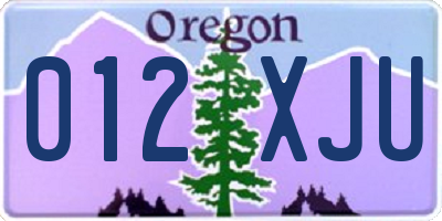 OR license plate 012XJU