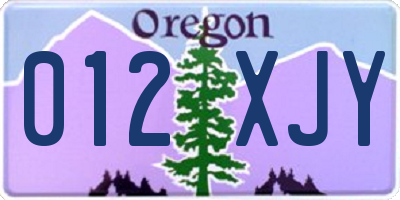 OR license plate 012XJY