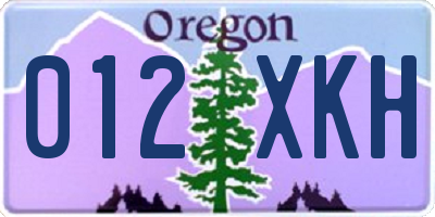 OR license plate 012XKH