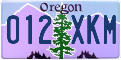 OR license plate 012XKM