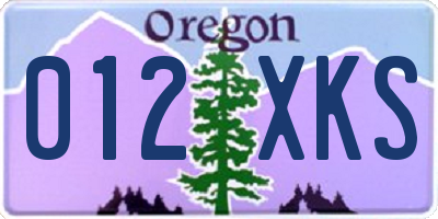 OR license plate 012XKS